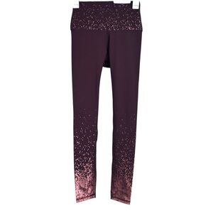 NEW Z by Zobha Shine Maroon Raisin Ombre Leggings Womens Size Small NWT